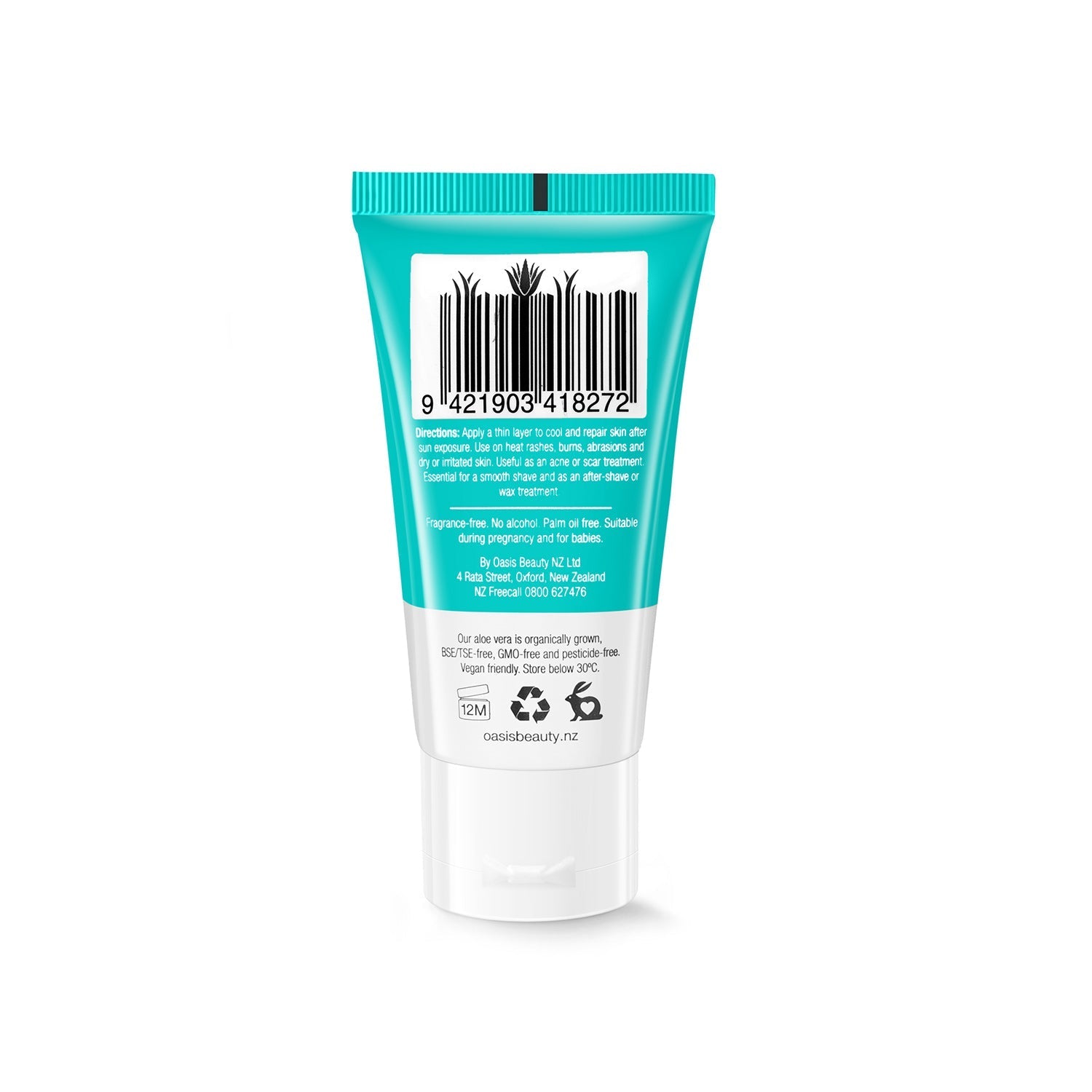 Oasis Organic Aloe Vera & Cucumber Skin Healing Gel 50ml (1.69 fl oz)