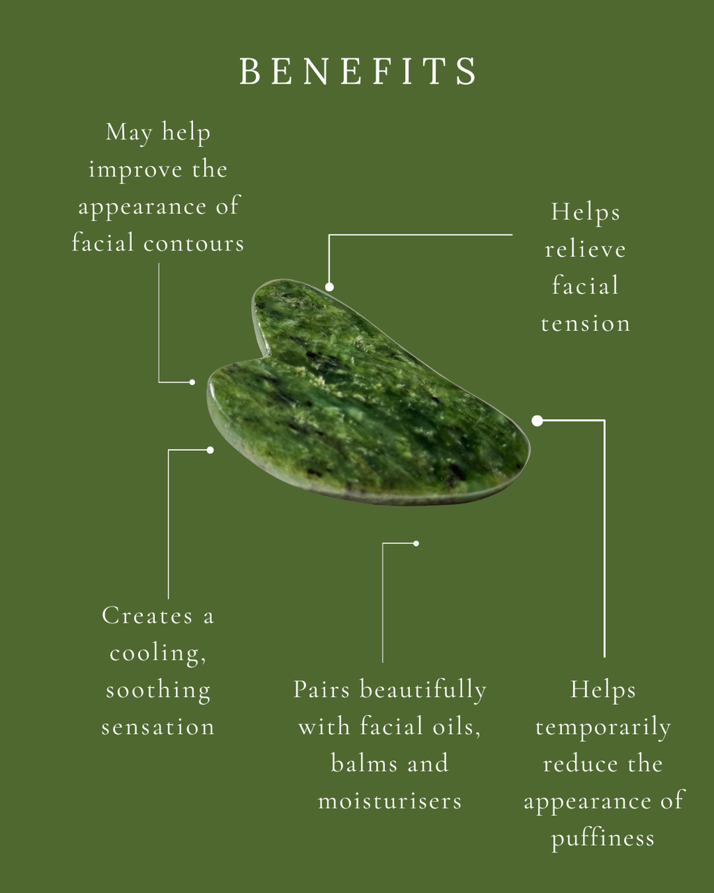 Pounamu Gua Sha Stone – Natural Greenstone Facial Massage Tool - BraveBearFit