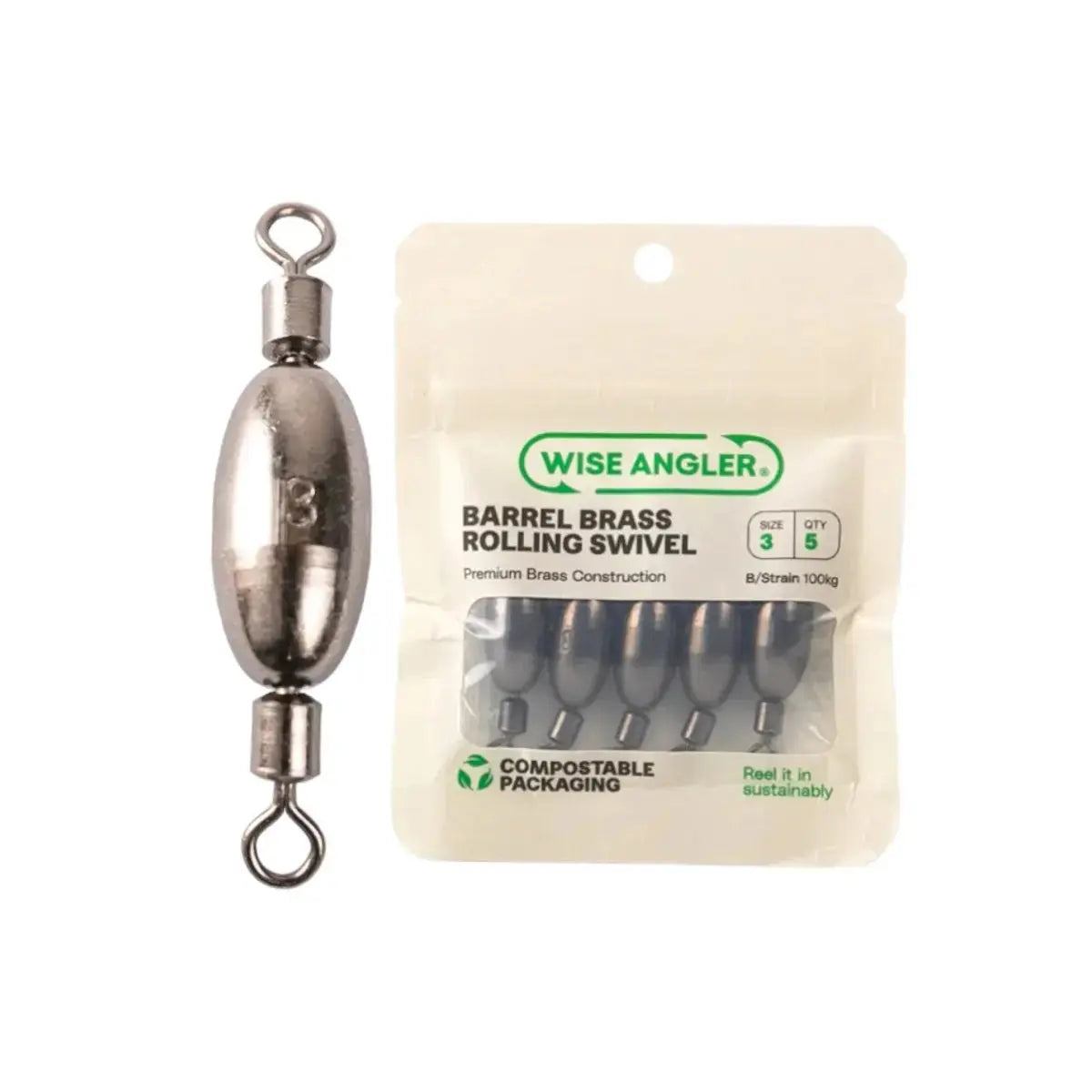 Barrel Brass Weight Rolling Swivel