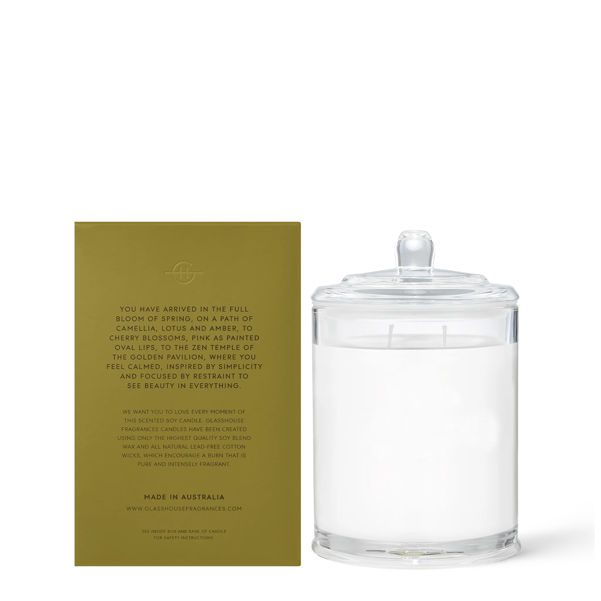 Glasshouse Kyoto In Bloom Soy Candle (Camellia & Lotus) 380g