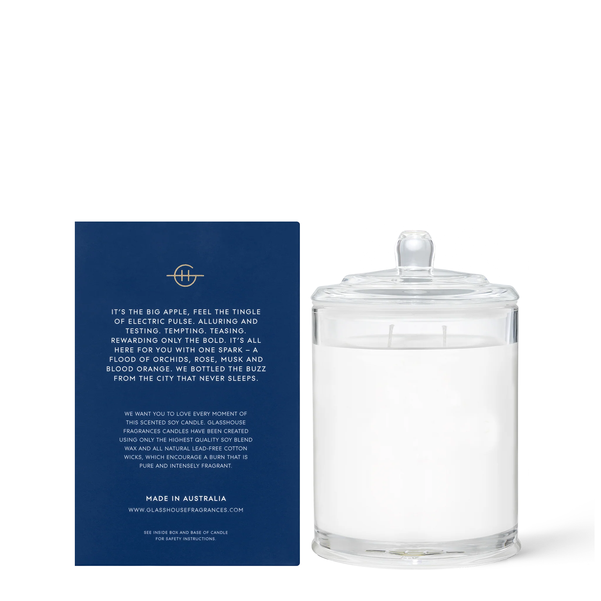 Glasshouse l'll Take Manhattan Soy Candle (Orchids & Blood Orange) 380g