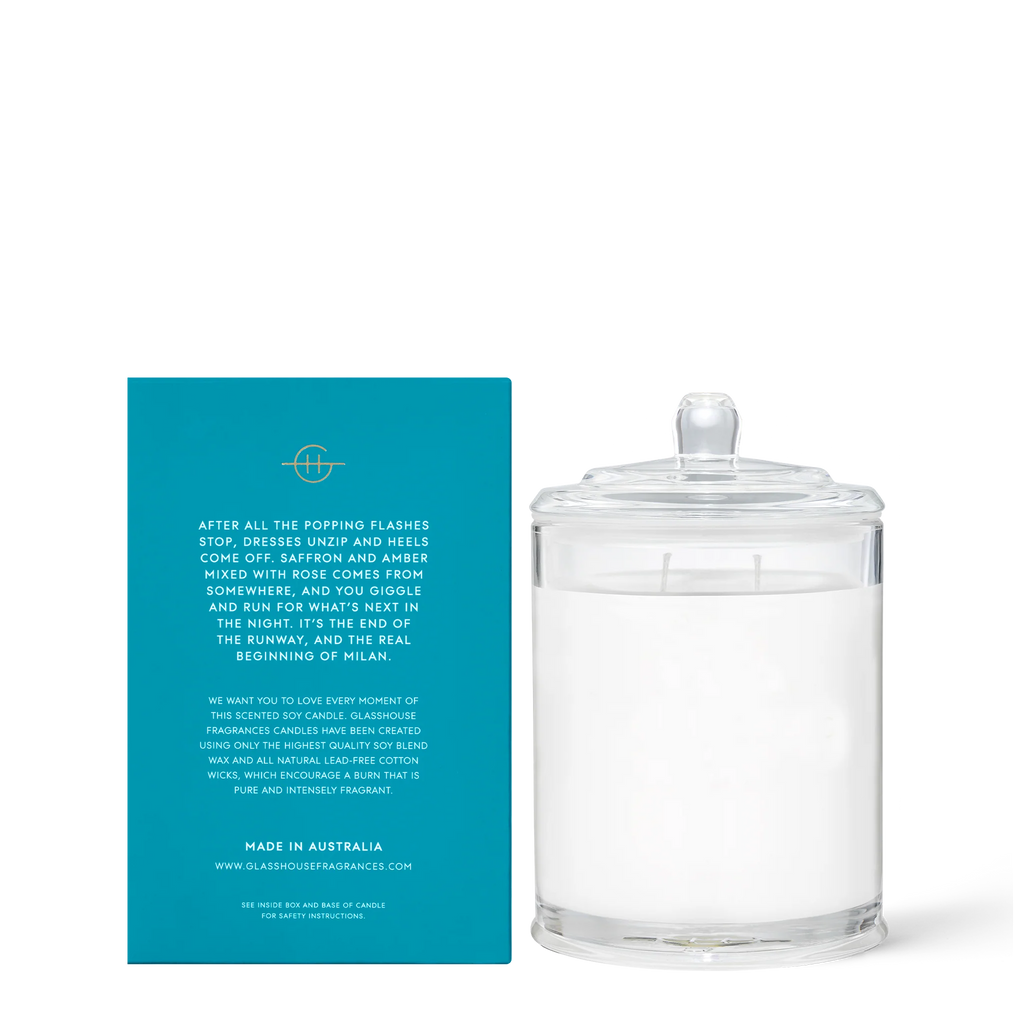 Glasshouse Midnight In Milan Soy Candle (Saffron & Rose) 380g