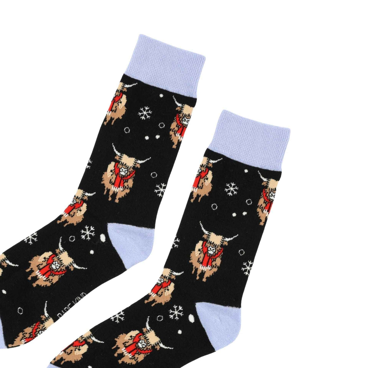 Save the Black Christmas Highland Cow Bamboo Socks - BraveBearFit