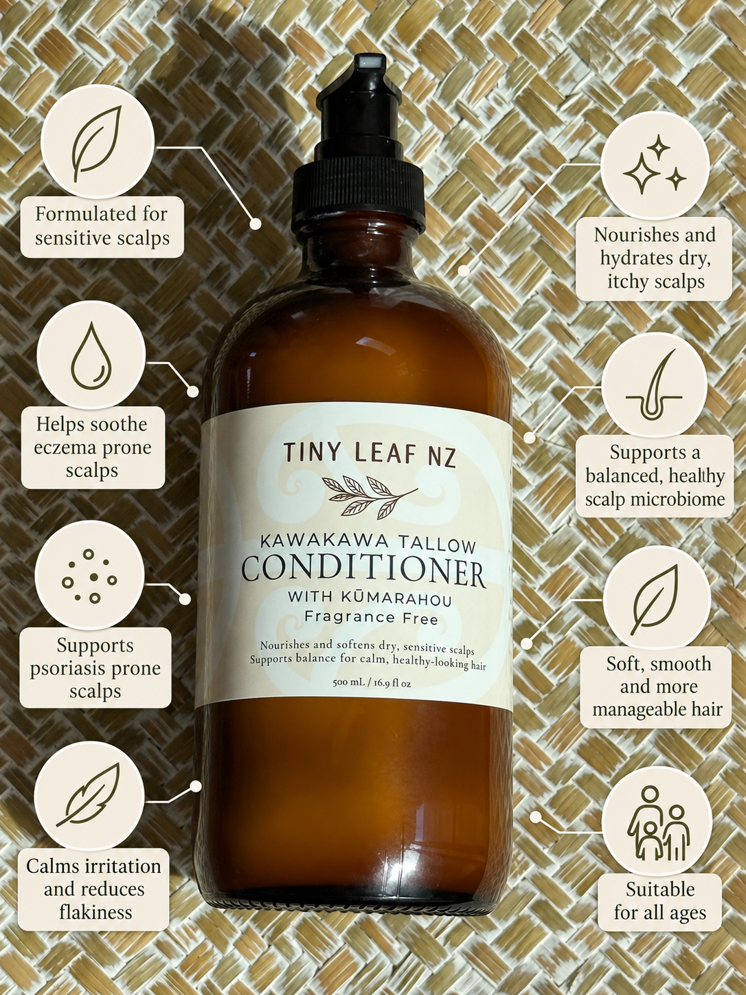 Kawakawa Tallow Conditioner | Nourishing Scalp & Hair Care - BraveBearFit