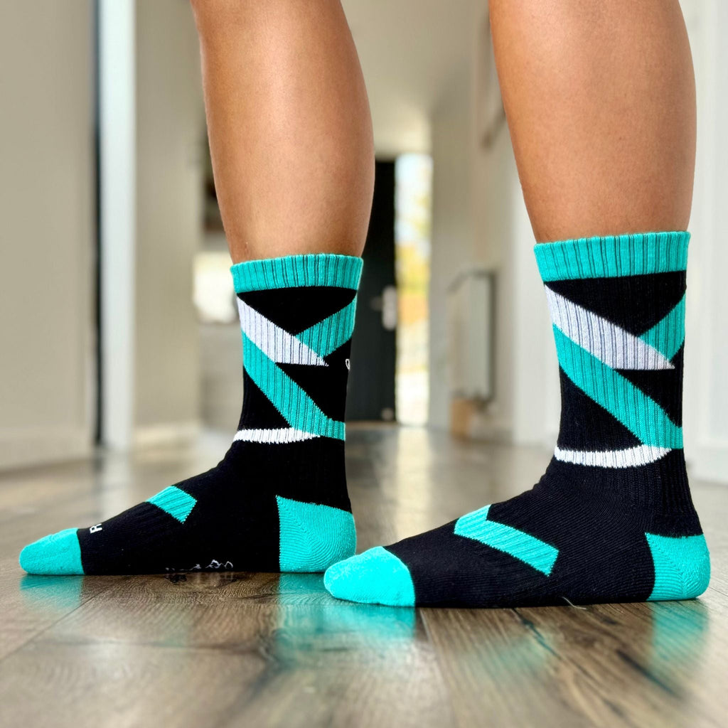 Organic Cotton Lite Crew Sock - Chevron Strike