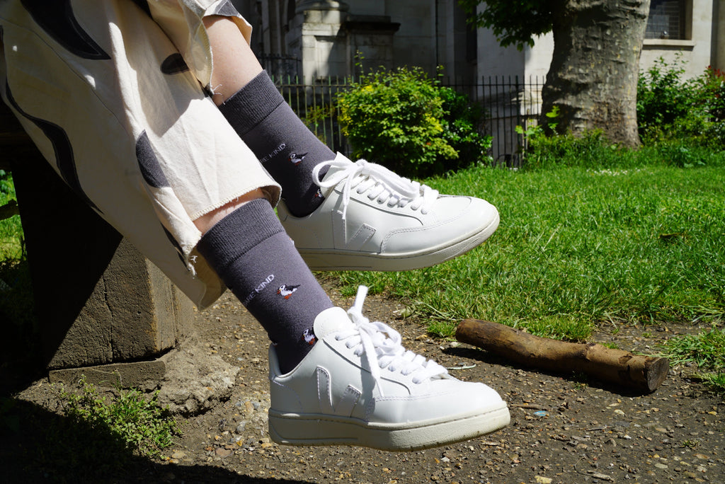 Save the Puffin Small Motif Bamboo Socks