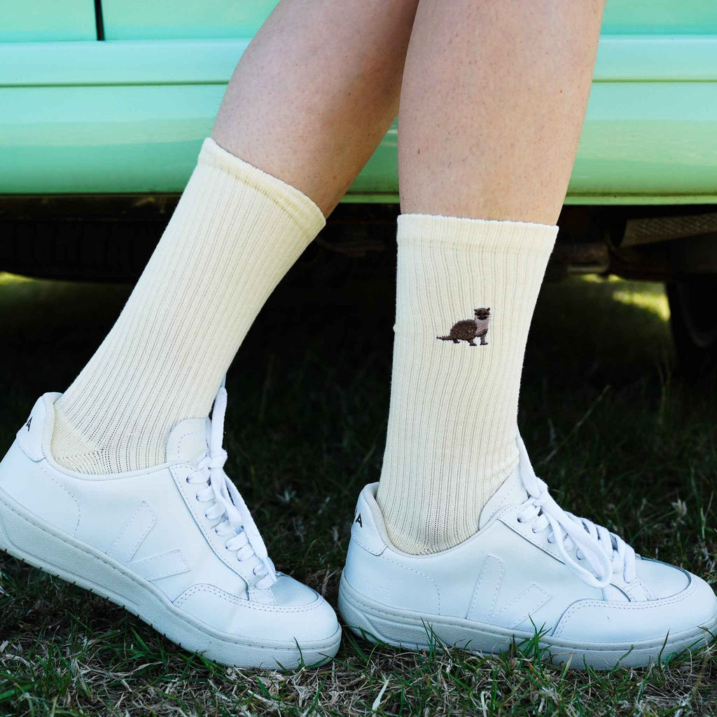 Save the Otter Ribbed Bamboo Socks
