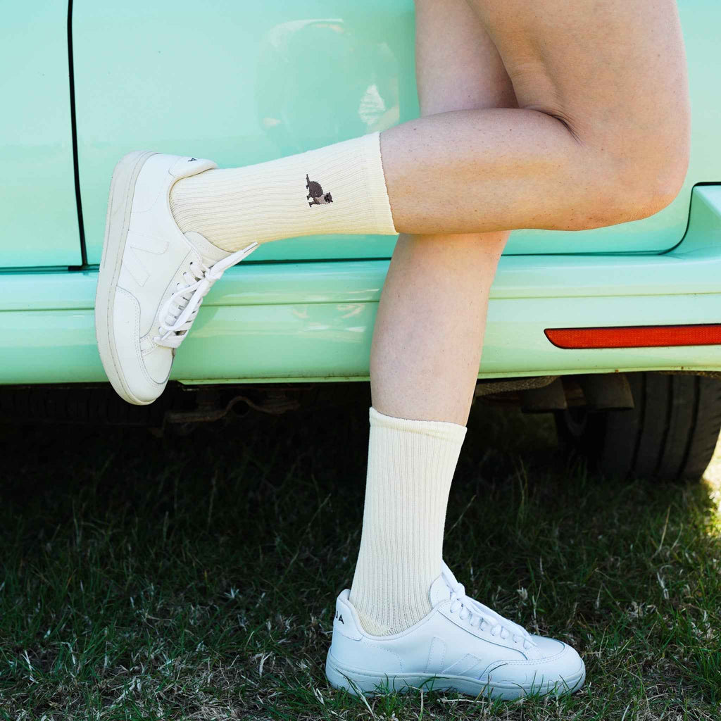 Save the Otter Ribbed Bamboo Socks