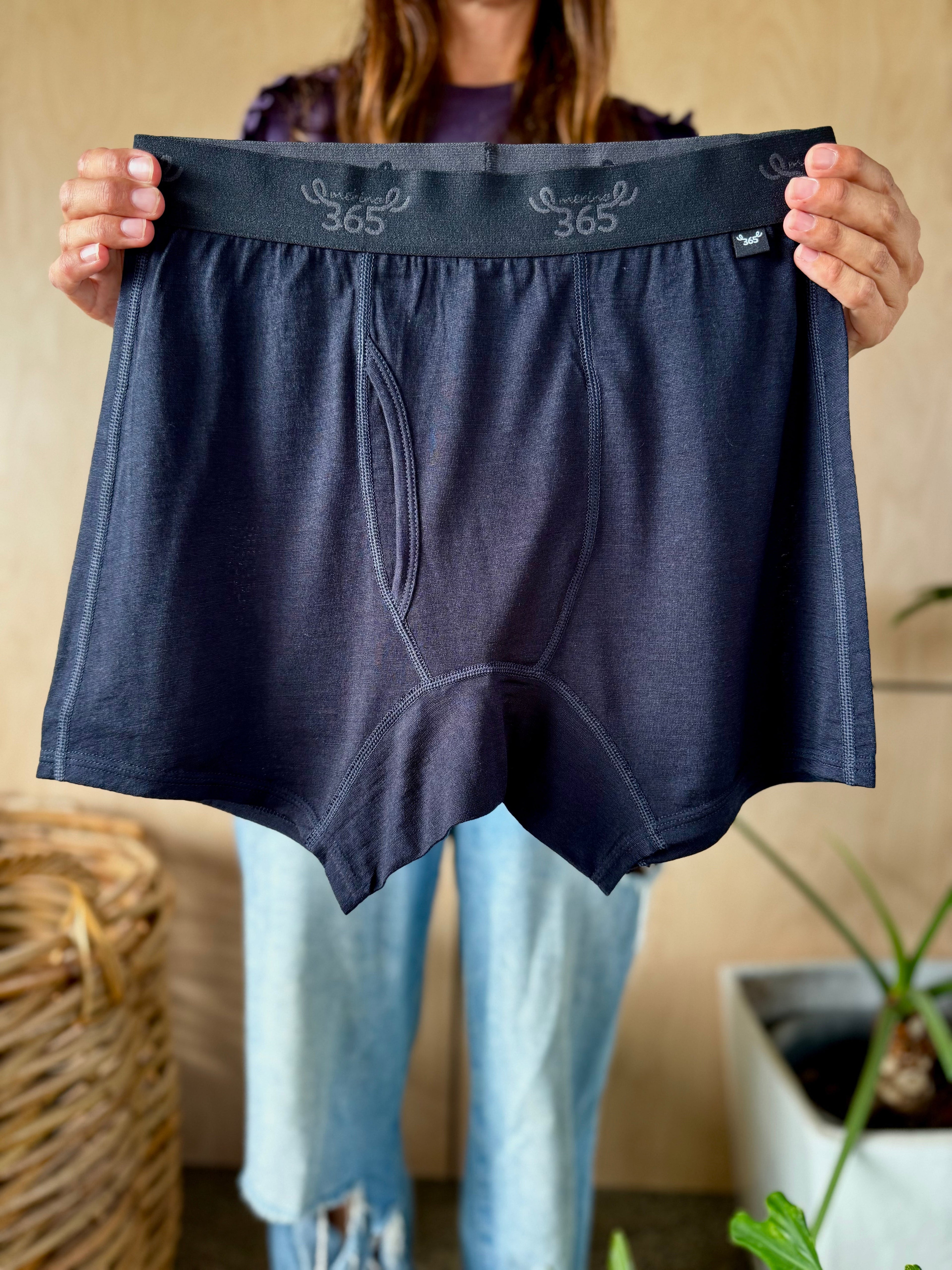 Men's Boxer Brief - 100% Merino Wool, Darkest Navy