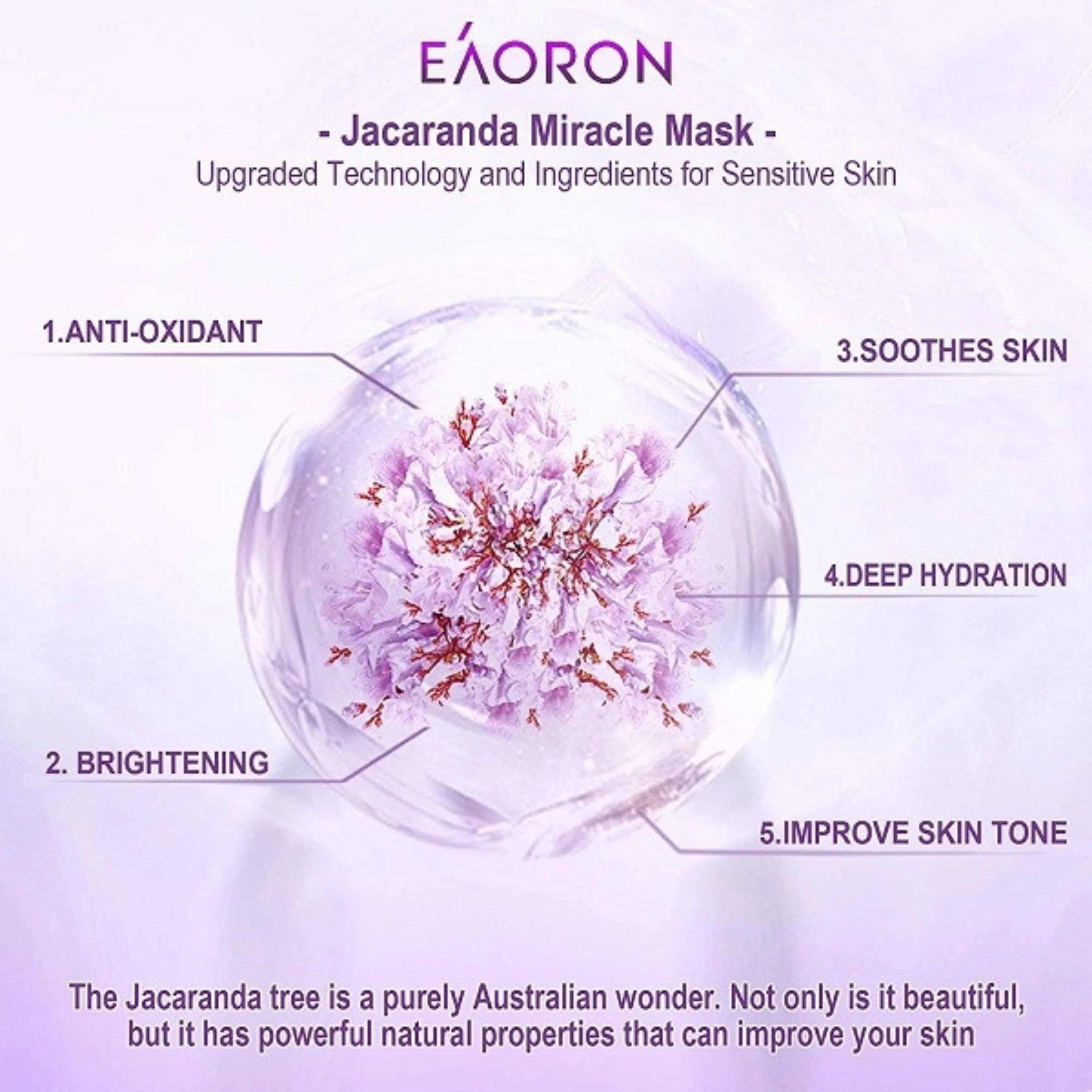 Eaoron Jacaranda Miracle Mask 5pcs ( Purple) (2027.03)