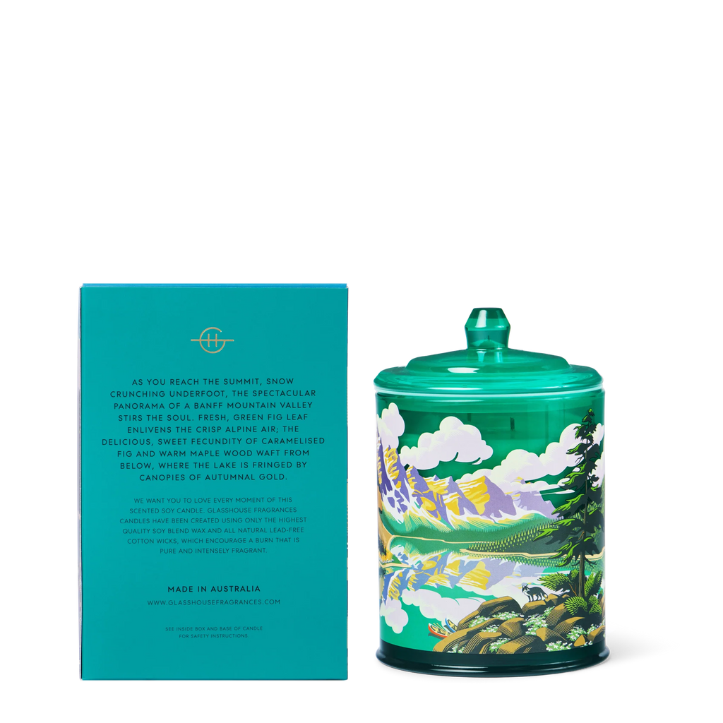 Glasshouse Breathtaking Banff Soy Candle Fig Leaf & Maple Wood 380g
