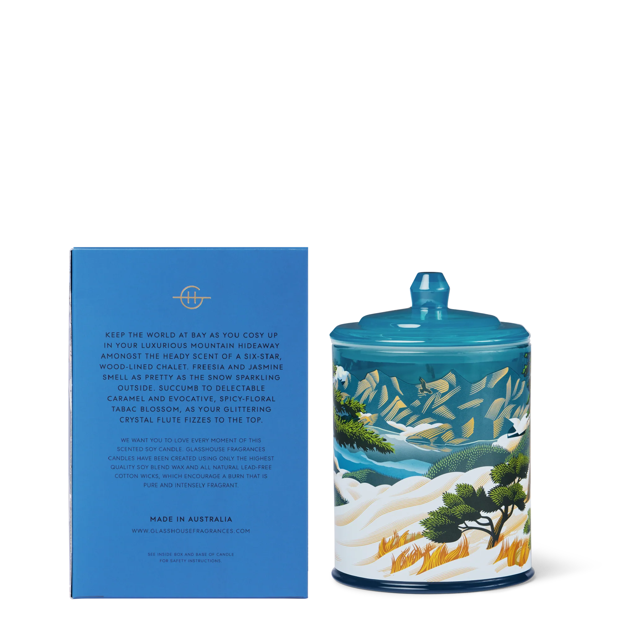 Glasshouse Chalet Chic Soy Candle Amberwood & Oud 380g