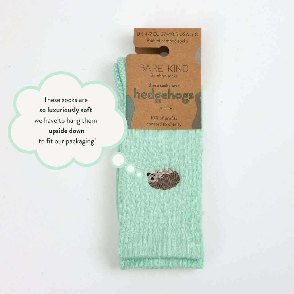 Save the Hedgehog Ribbed Bamboo Socks