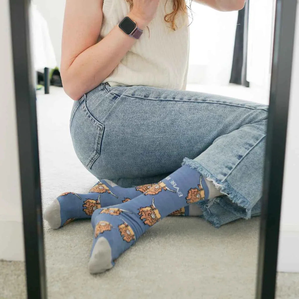 Save the Highland Cow Bamboo Socks