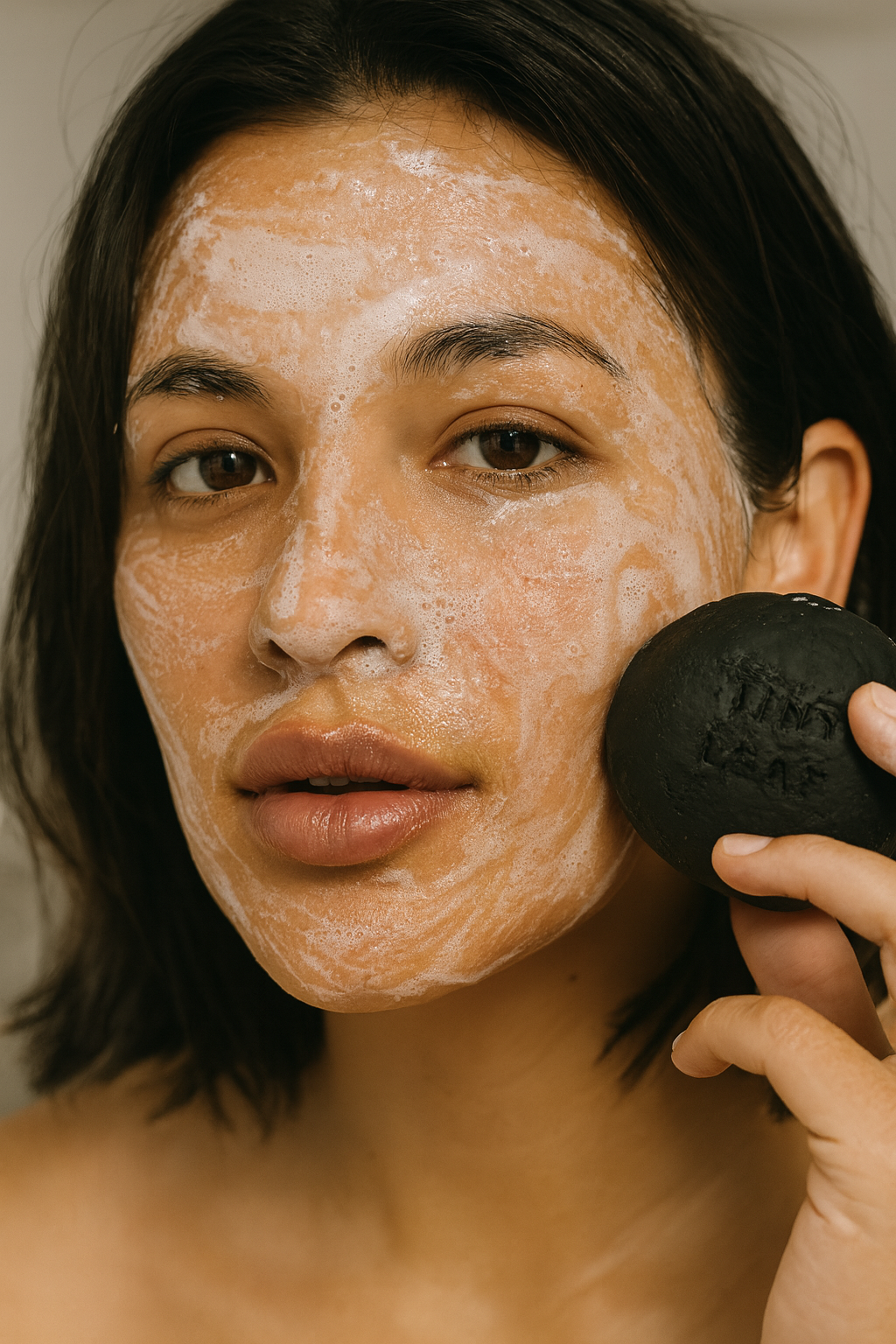 Acne Kawakawa + Charcoal Face Body Bar – Natural Treatment Soap & Free Soap Bag