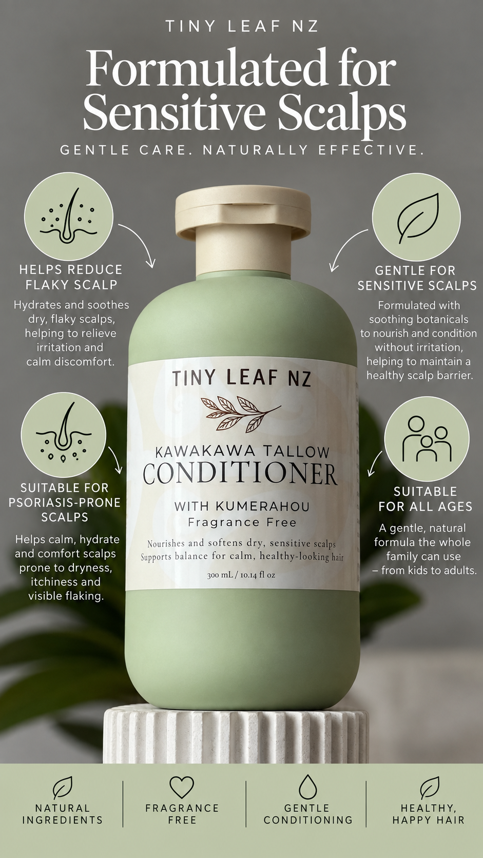 Kawakawa Tallow Conditioner | Nourishing Scalp & Hair Care - BraveBearFit
