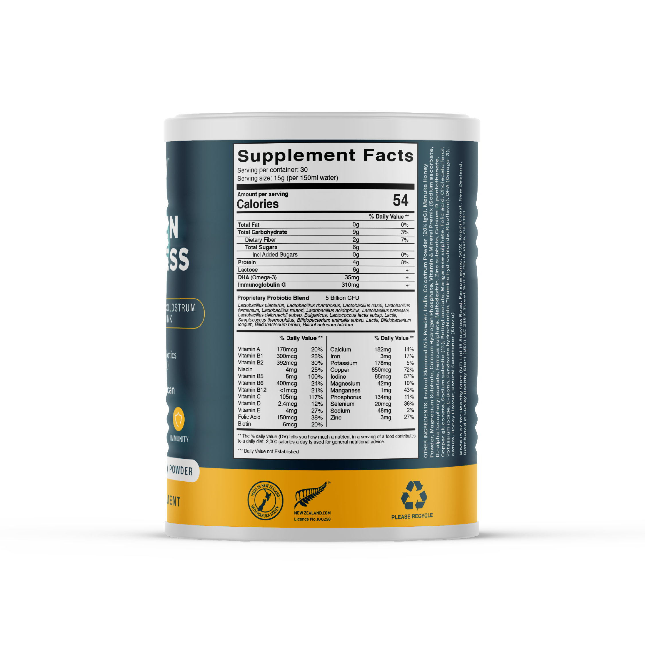 GOLDEN WELLNESS - Manuka Honey & Colostrum Nutritional Drink | NZ-Made