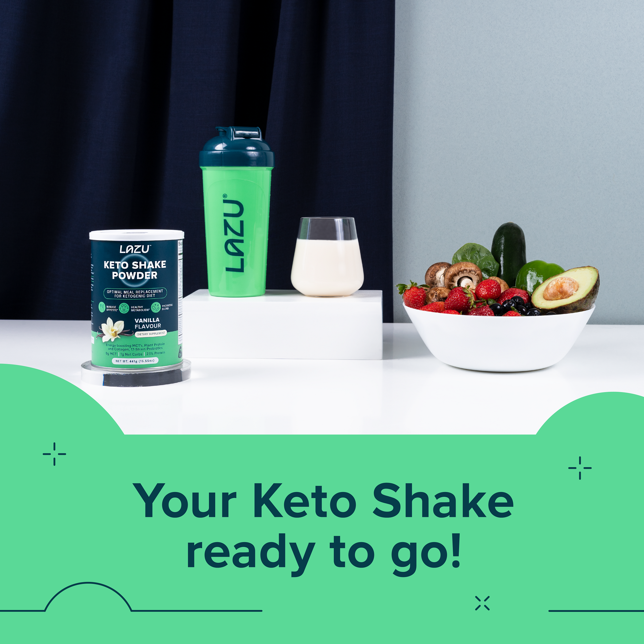 LAZU Shaker - 700ml Supplement Shaker Bottle | Lazulife NZ