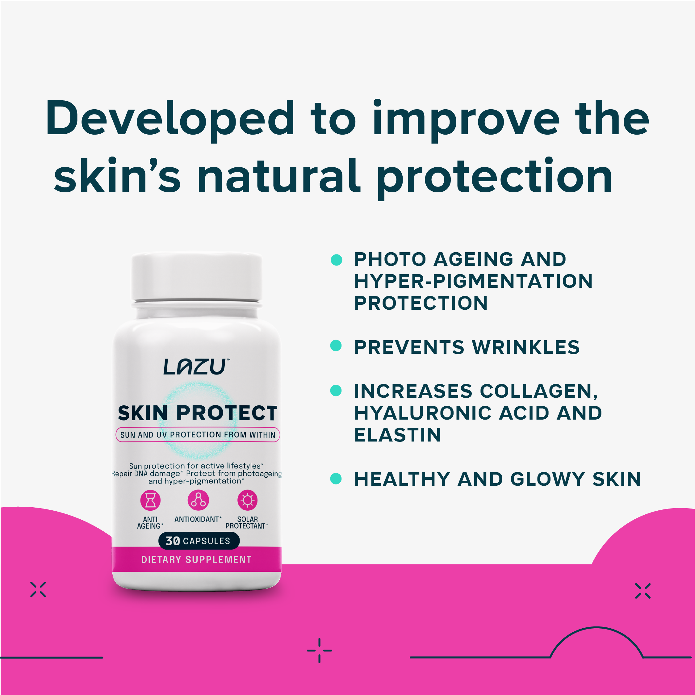 SKIN PROTECT - Sun & UV Protection Supplement From Within | NZ-Made