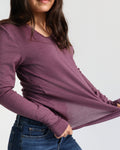 Women's Standard Long Sleeve - 100% Merino Wool, Plum - BraveBearFit
