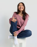 Women's Standard Long Sleeve - 100% Merino Wool, Rose - BraveBearFit