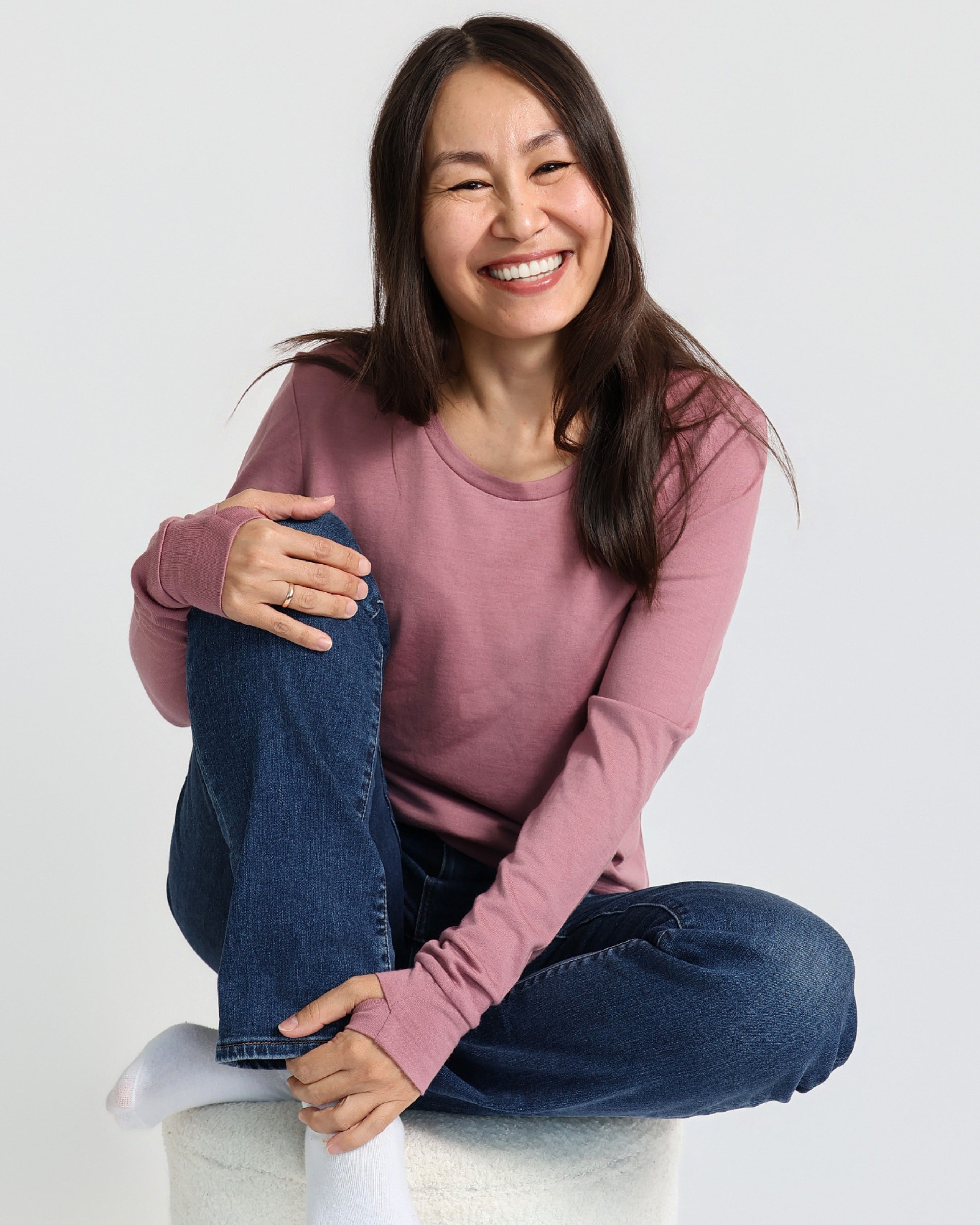 Women's Standard Long Sleeve - 100% Merino Wool, Rose