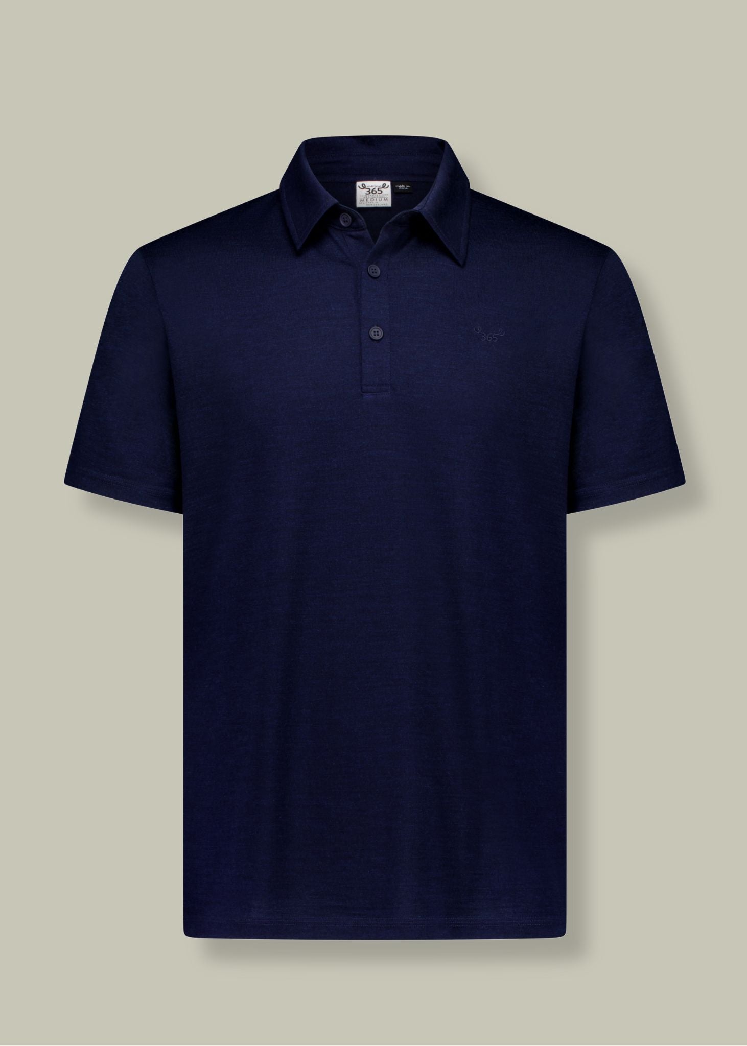 Men's Polo - 100% Merino Wool, Midnight Marle