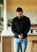 Men's Midweight OG Long Sleeve - 100% Merino Wool, Black - BraveBearFit