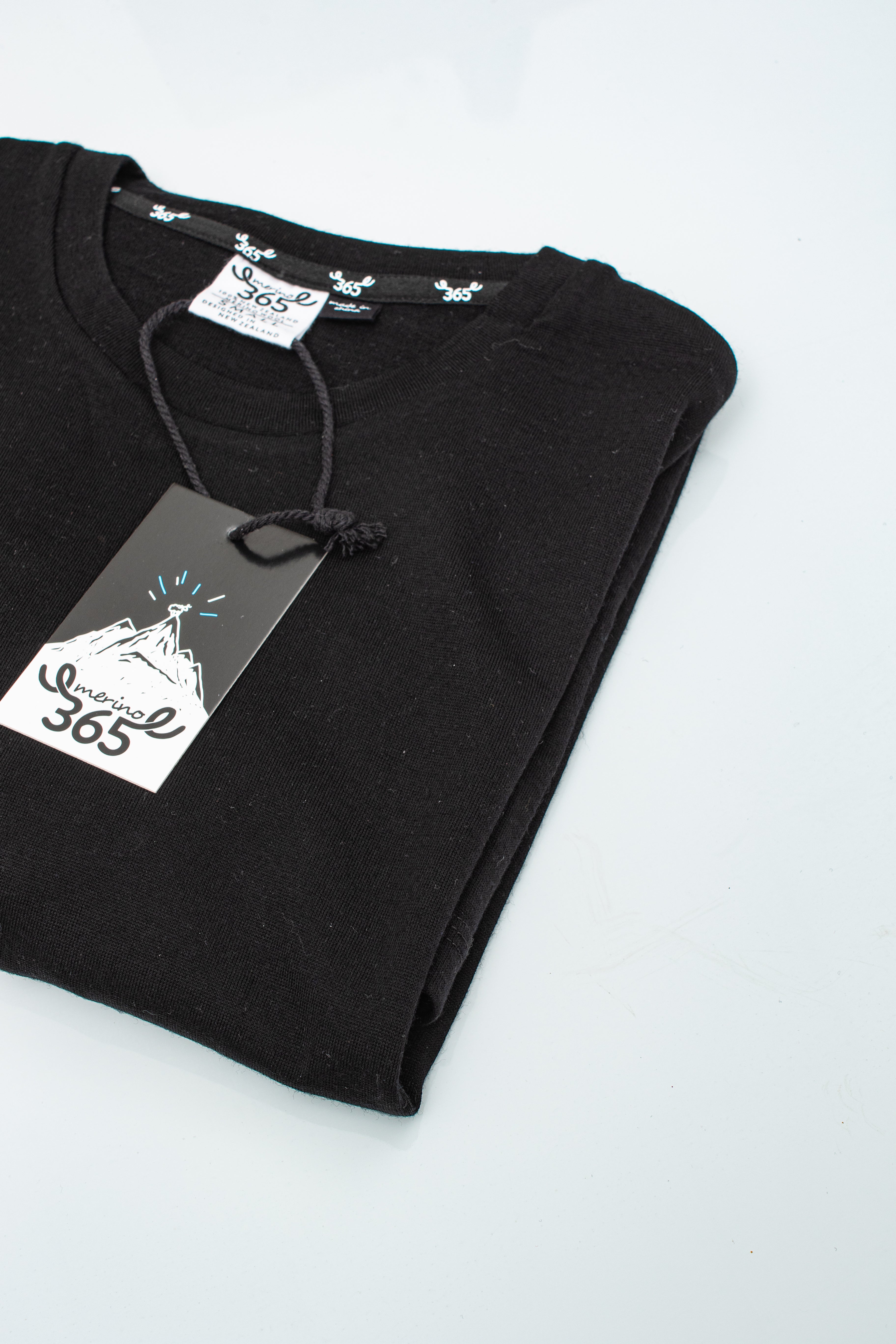Men's Standard Long Sleeve - 100% Merino Wool, Black