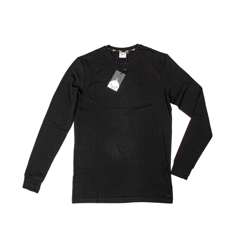 Men's Standard Long Sleeve - 100% Merino Wool, Black