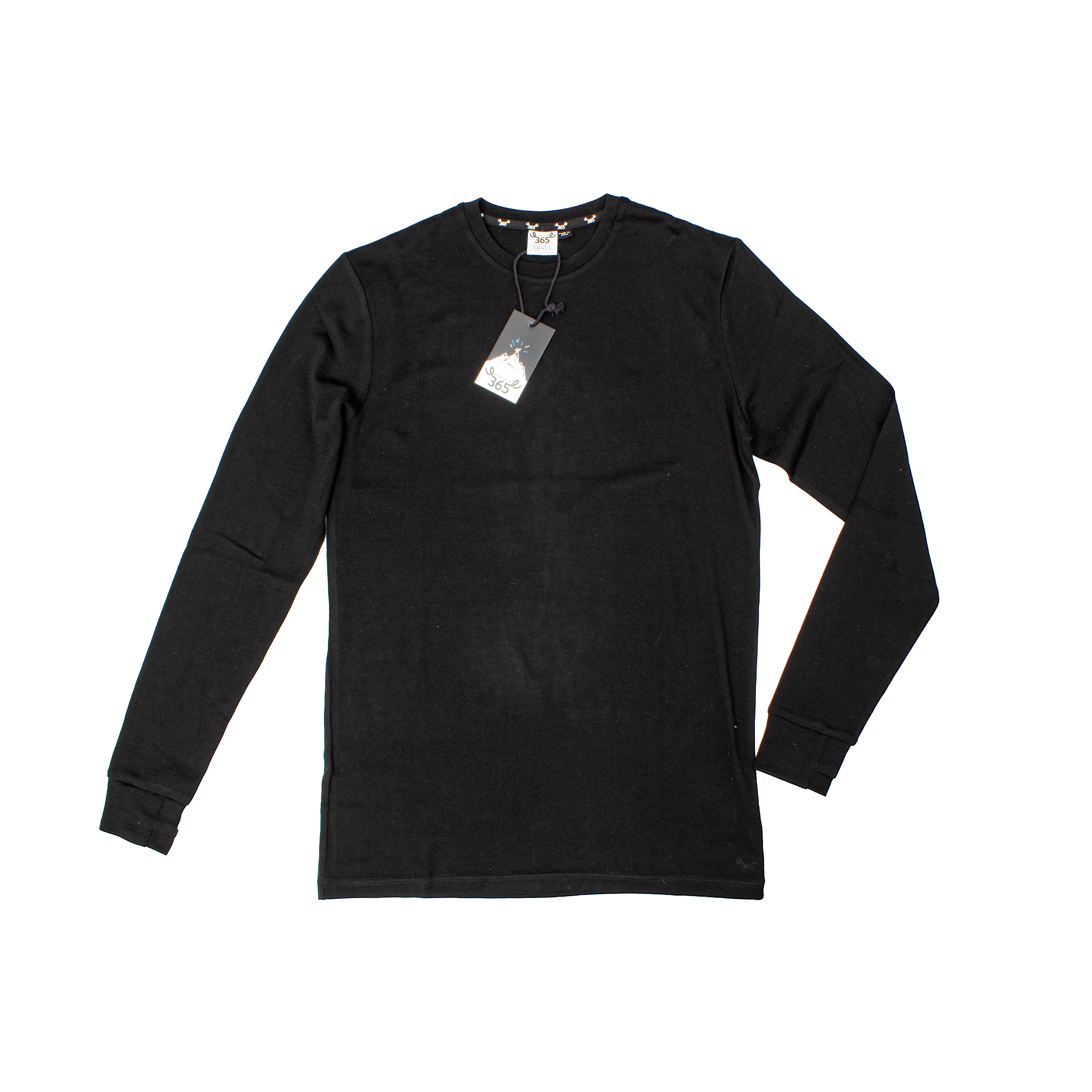 Men's Standard Long Sleeve - 100% Merino Wool, Black