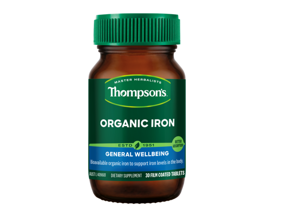 Thompson‘s Organic Iron 24mg 30 Tablets