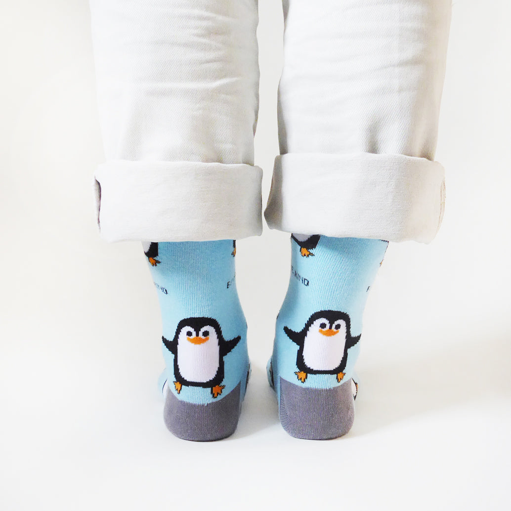 Penguins | Sky Blue | Bamboo Socks