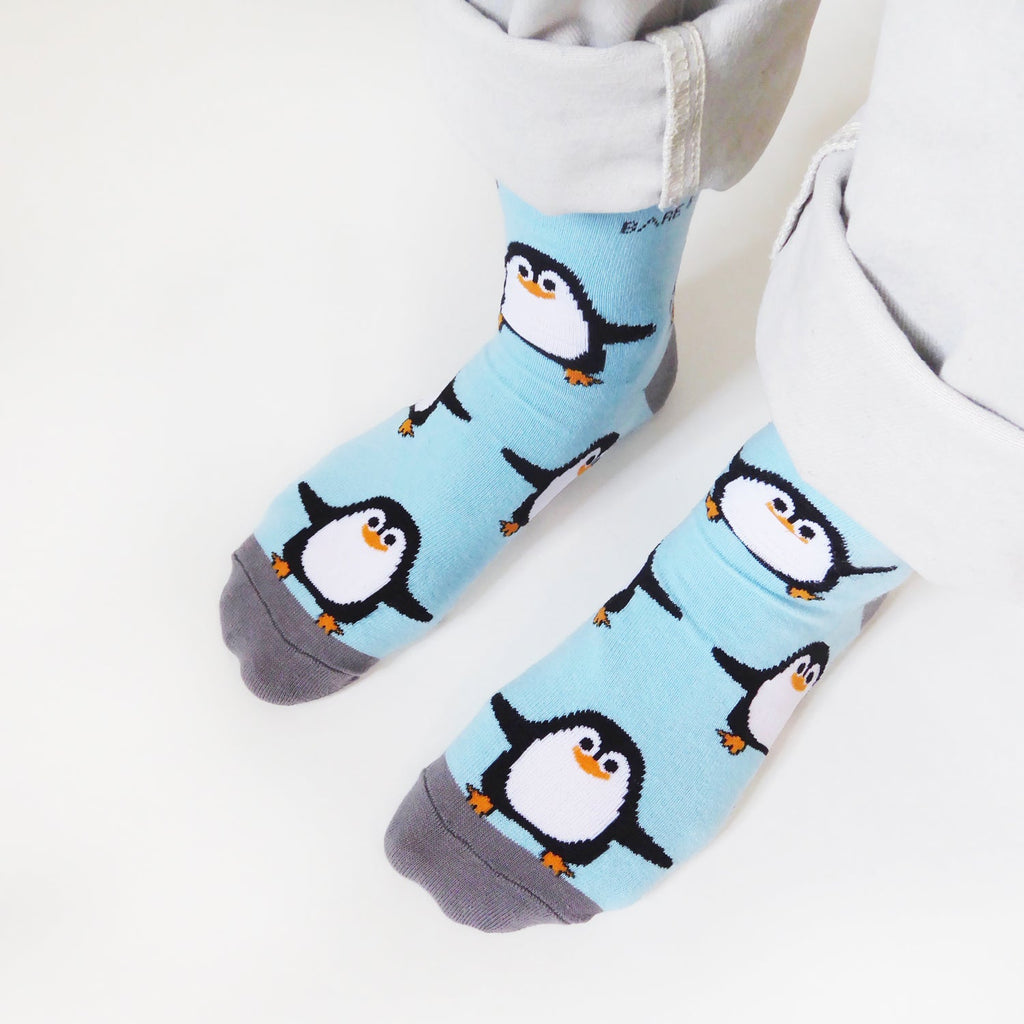 Penguins | Sky Blue | Bamboo Socks