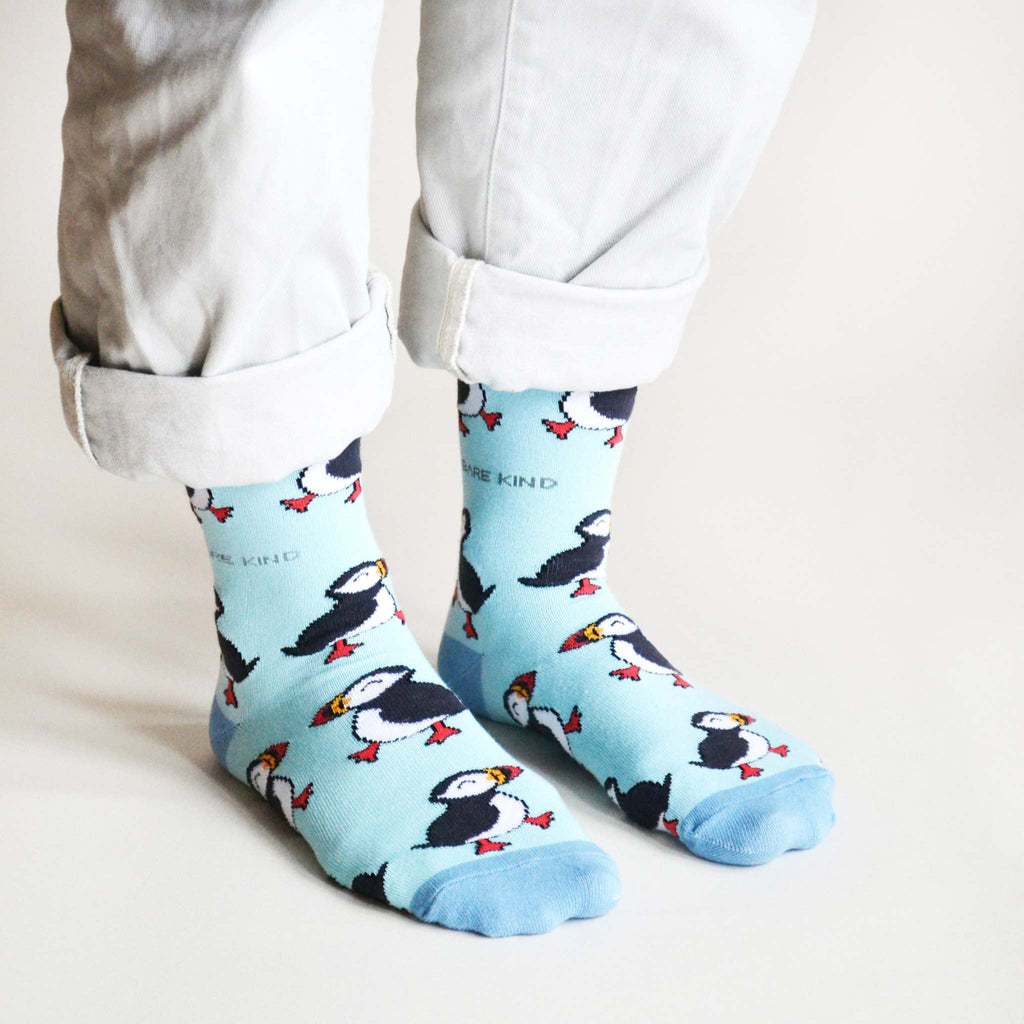 Save the Puffins Bamboo Socks
