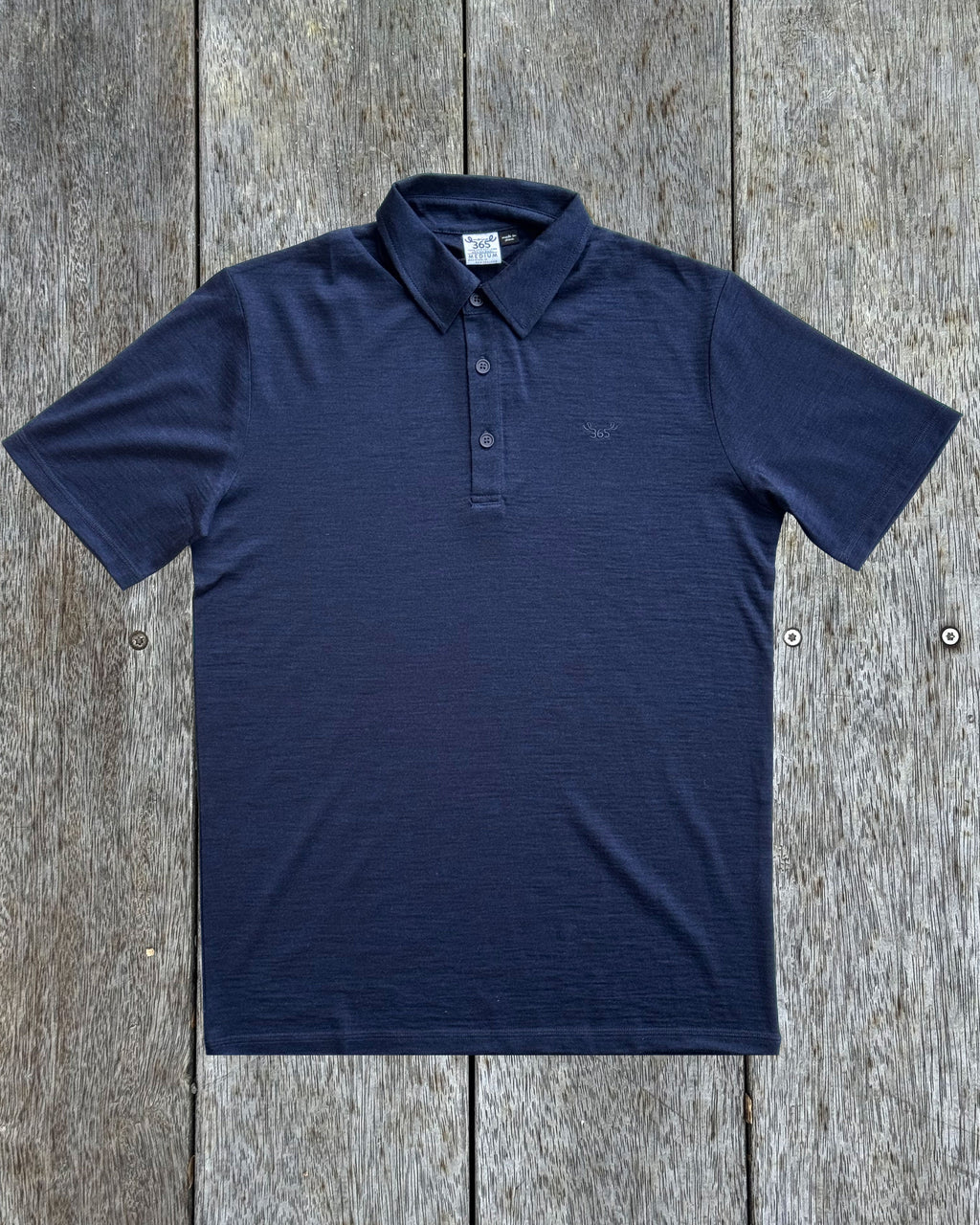 Men's Polo - 100% Merino Wool, Midnight Marle