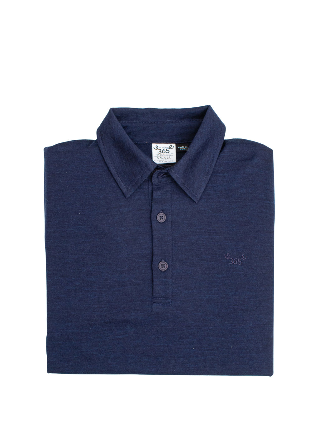 Men's Polo - 100% Merino Wool, Midnight Marle