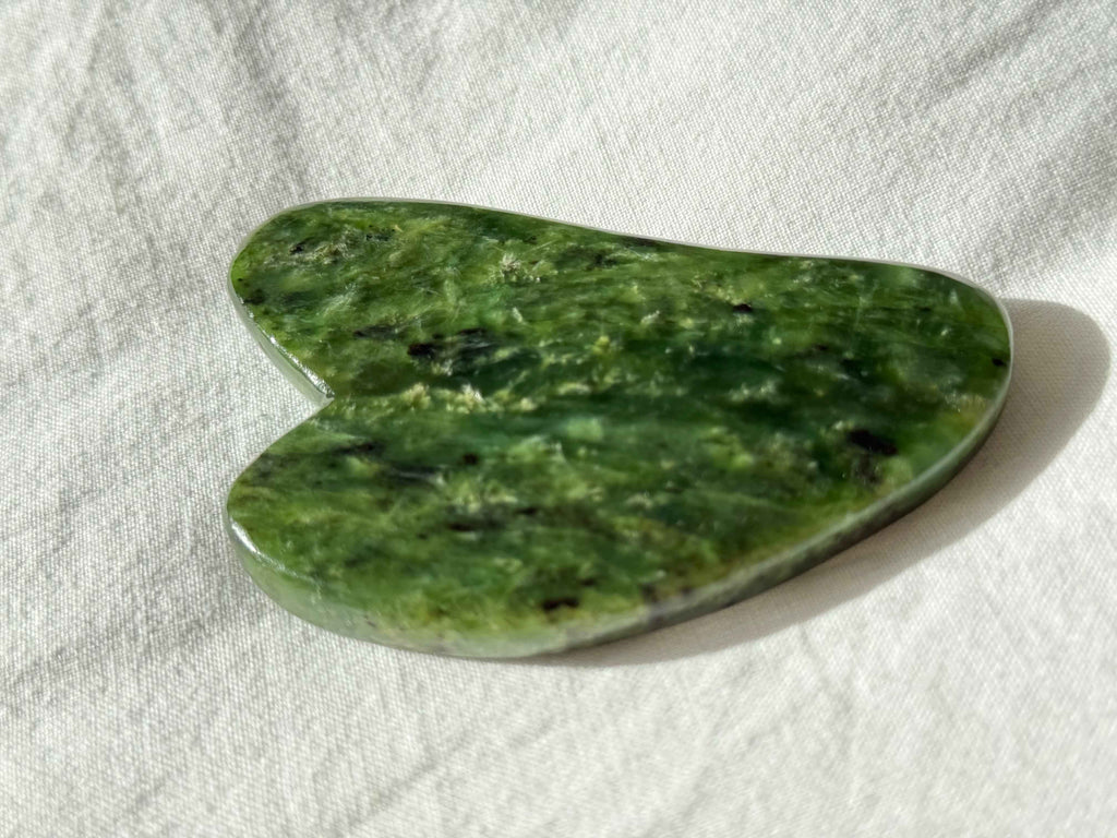 Pounamu Gua Sha Stone – Natural Greenstone Facial Massage Tool