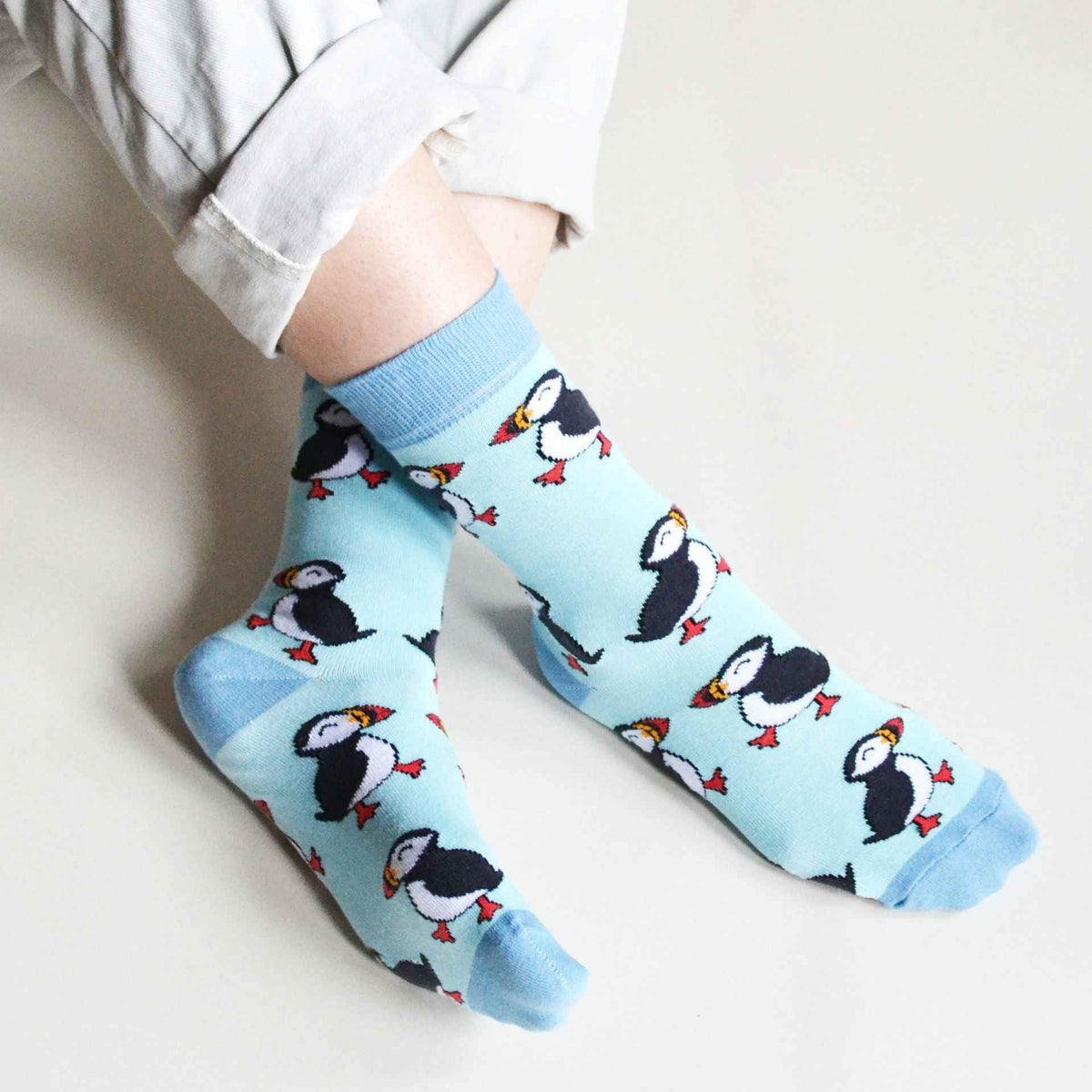 Save the Puffins Bamboo Socks
