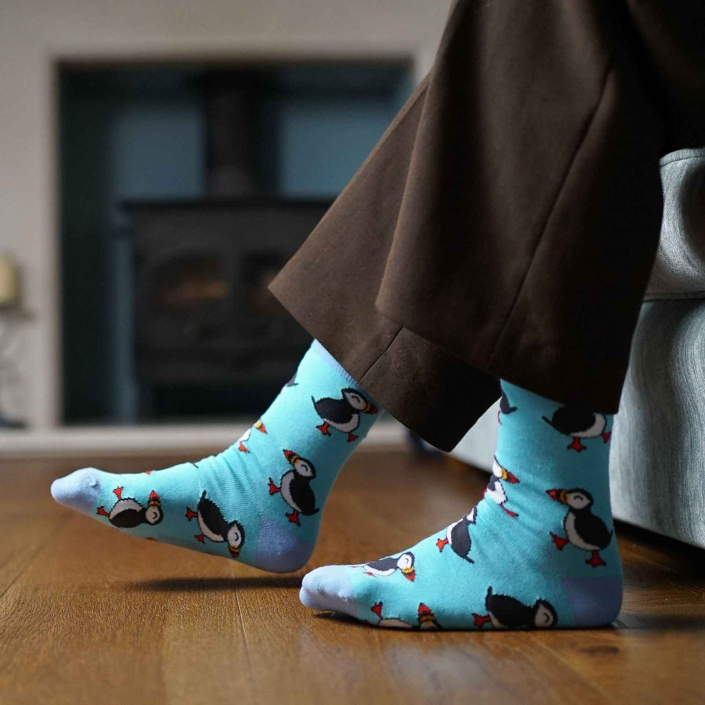 Save the Puffins Bamboo Socks