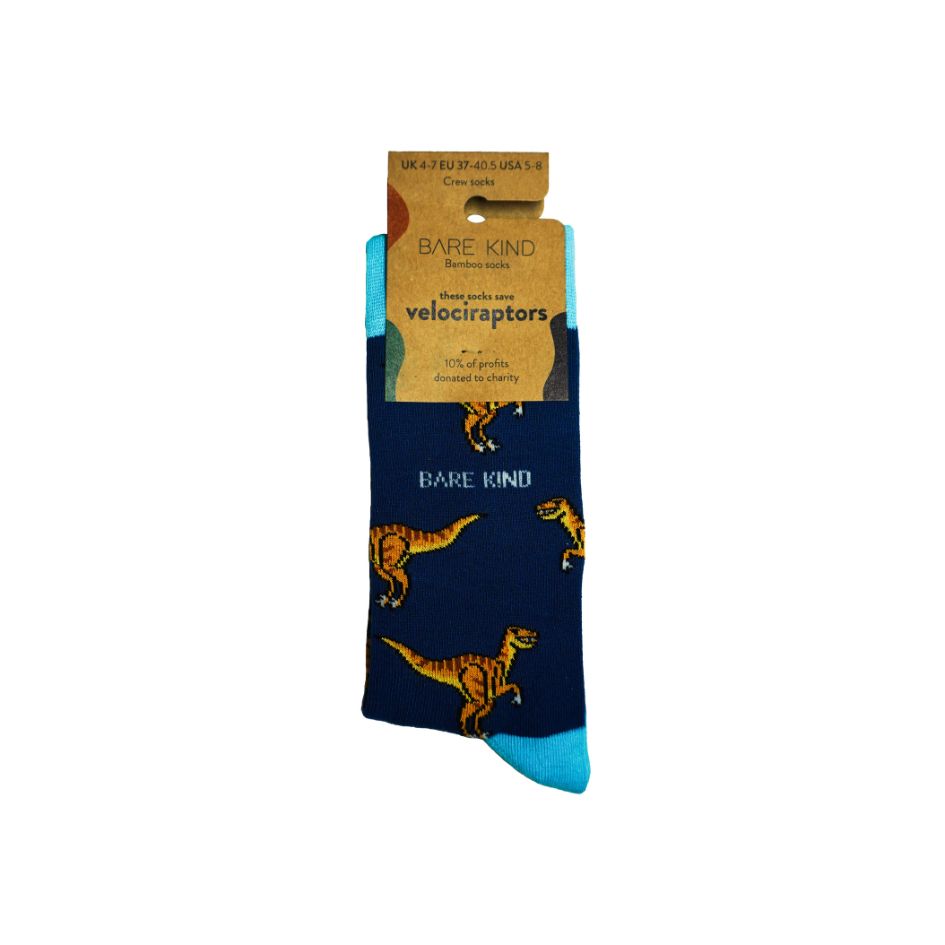 Save the Velociraptors Bamboo Socks