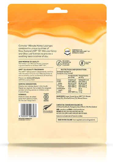 Comvita Lozenges Olive Leaf 40s Medium Bag