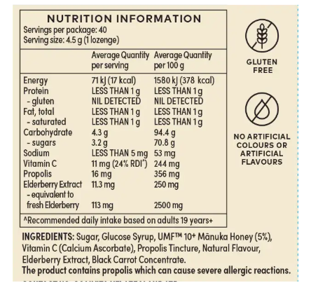 Comvita Lozenges Elderberry 40s Medium Bag