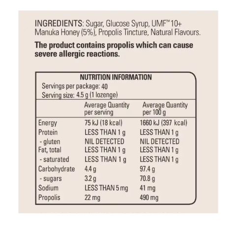 Comvita Manuka Honey Lozenges Lemon 40s Medium Bag