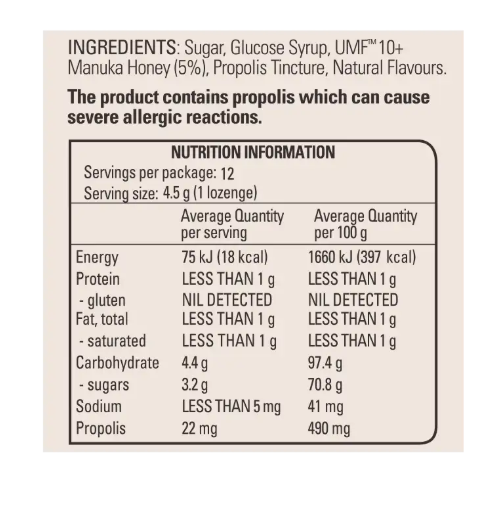 Comvita Manuka Honey Lozenges Lemon 12s Small Bag
