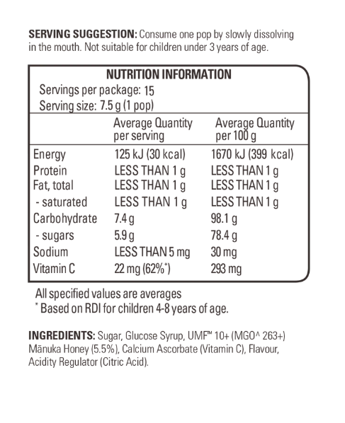 Comvita Kids Pops Three Flavours 15s (2028.06)