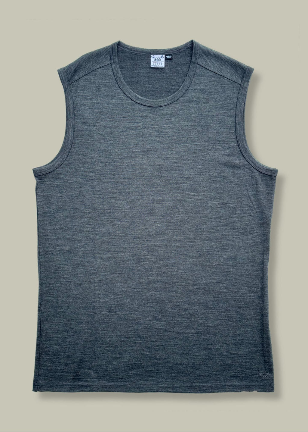 Men's Garage Tank Top - 100% Merino Wool, Slate Grey