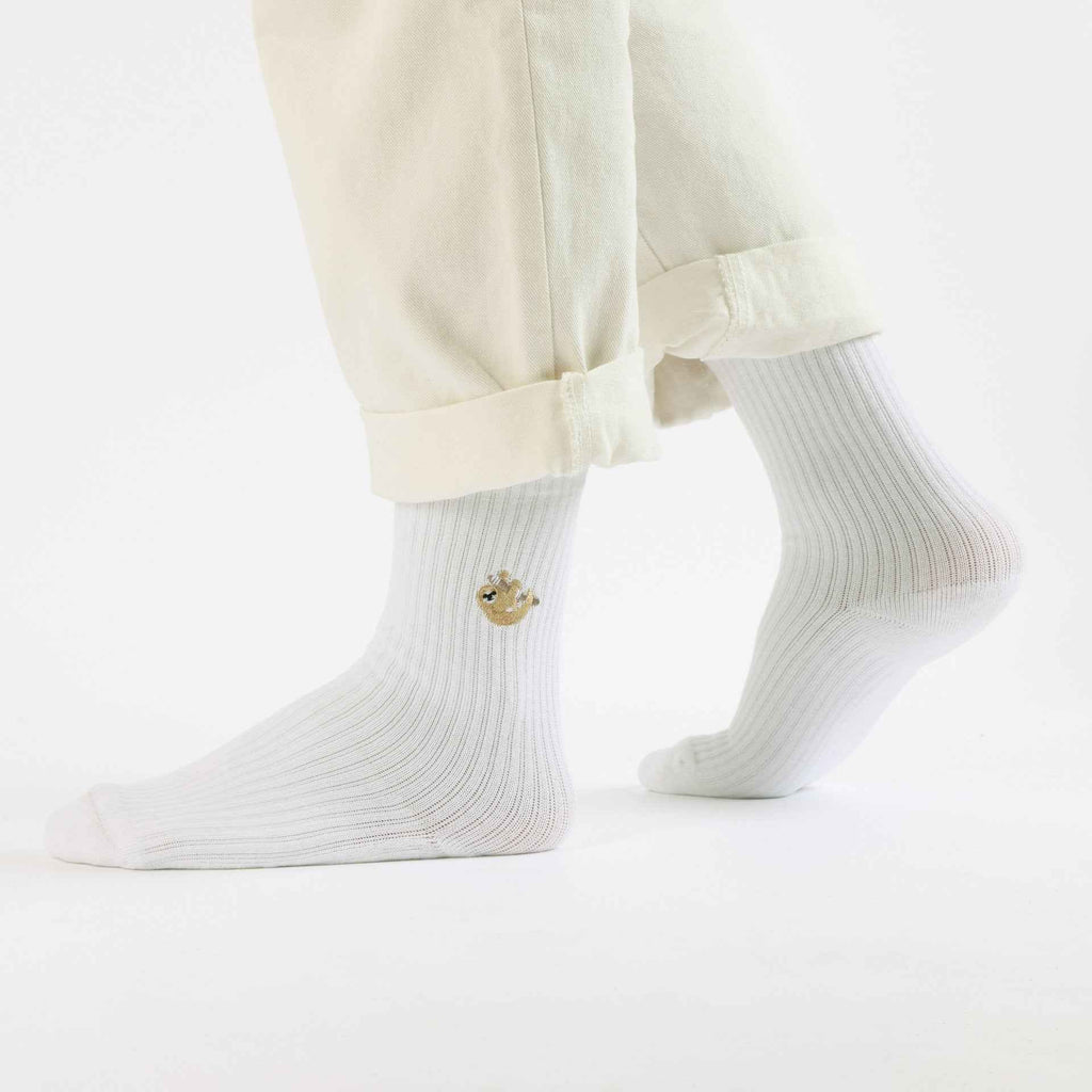 Save the Sloths Ribbed Bamboo Socks