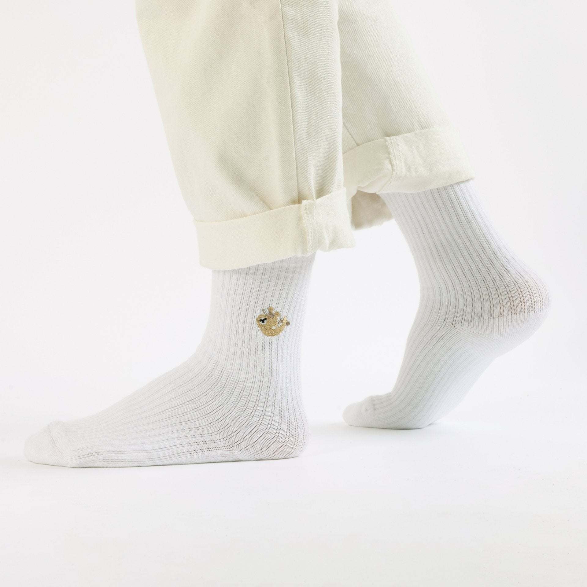 Save the Sloths Ribbed Bamboo Socks