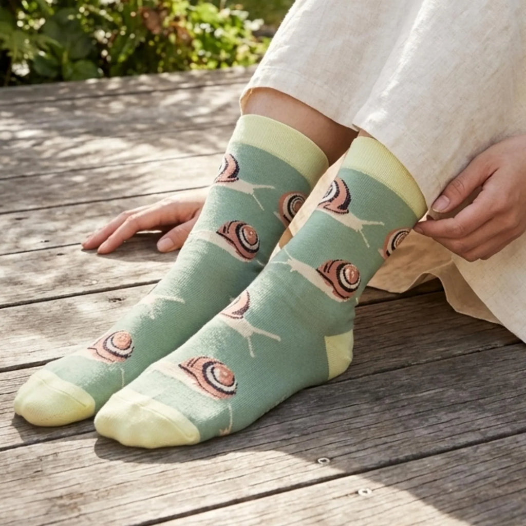 Save the Snail Bamboo Socks - BraveBearFit